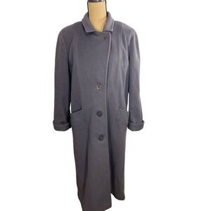 Rugby Knitting Mills 100% Wool Trench Coat Gray Size 10